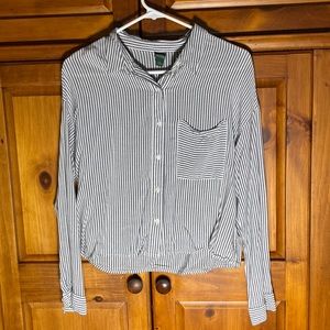 Wild Fable Womens Button Down Long Sleeve Striped Shirt